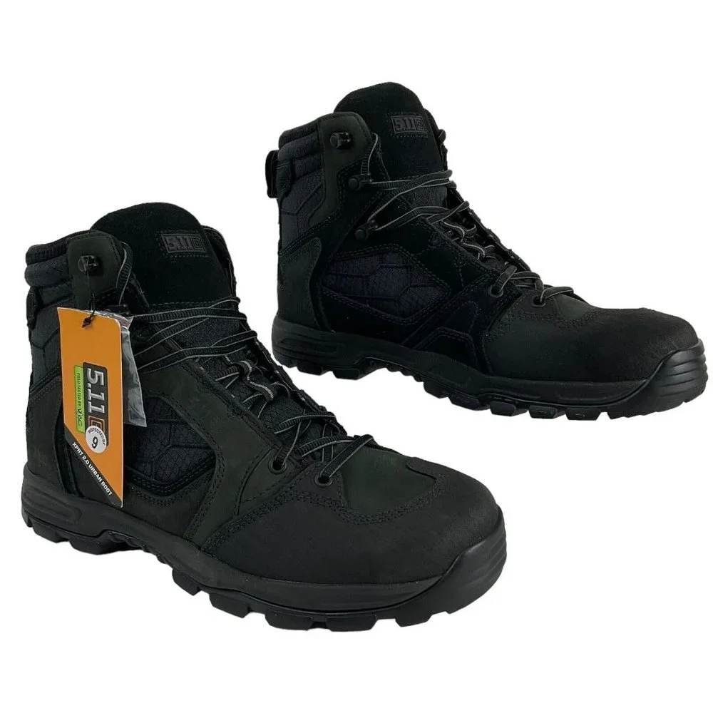5.11 Boots Men's Size US 11.5 Black XPRT 2.0 Urban Waterproof Suede Nubuck 6